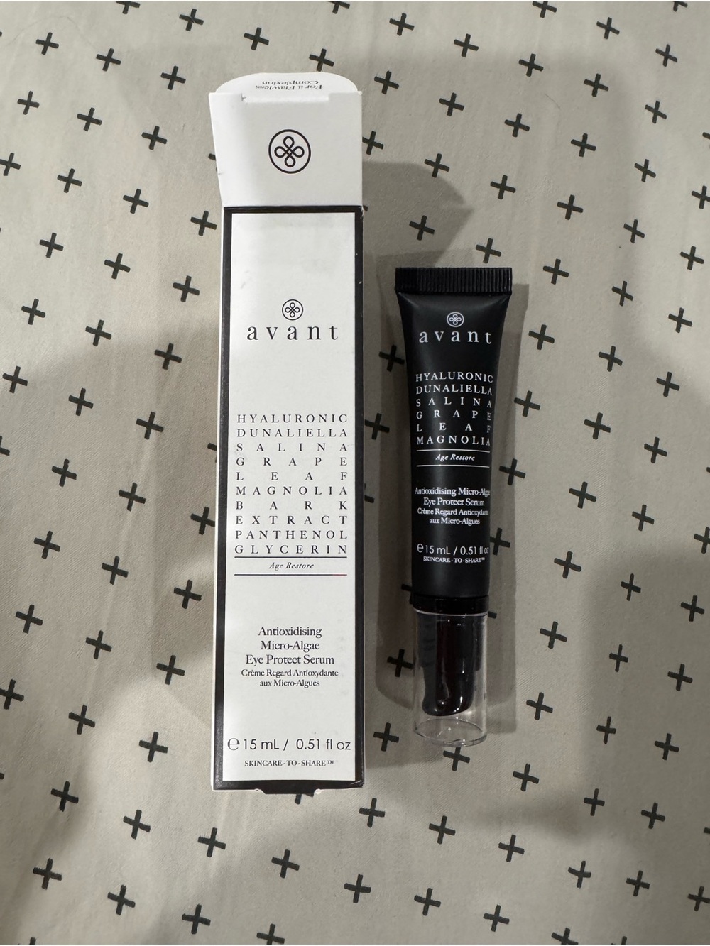 Avanti Black Eye Protect Serum Tube and Box